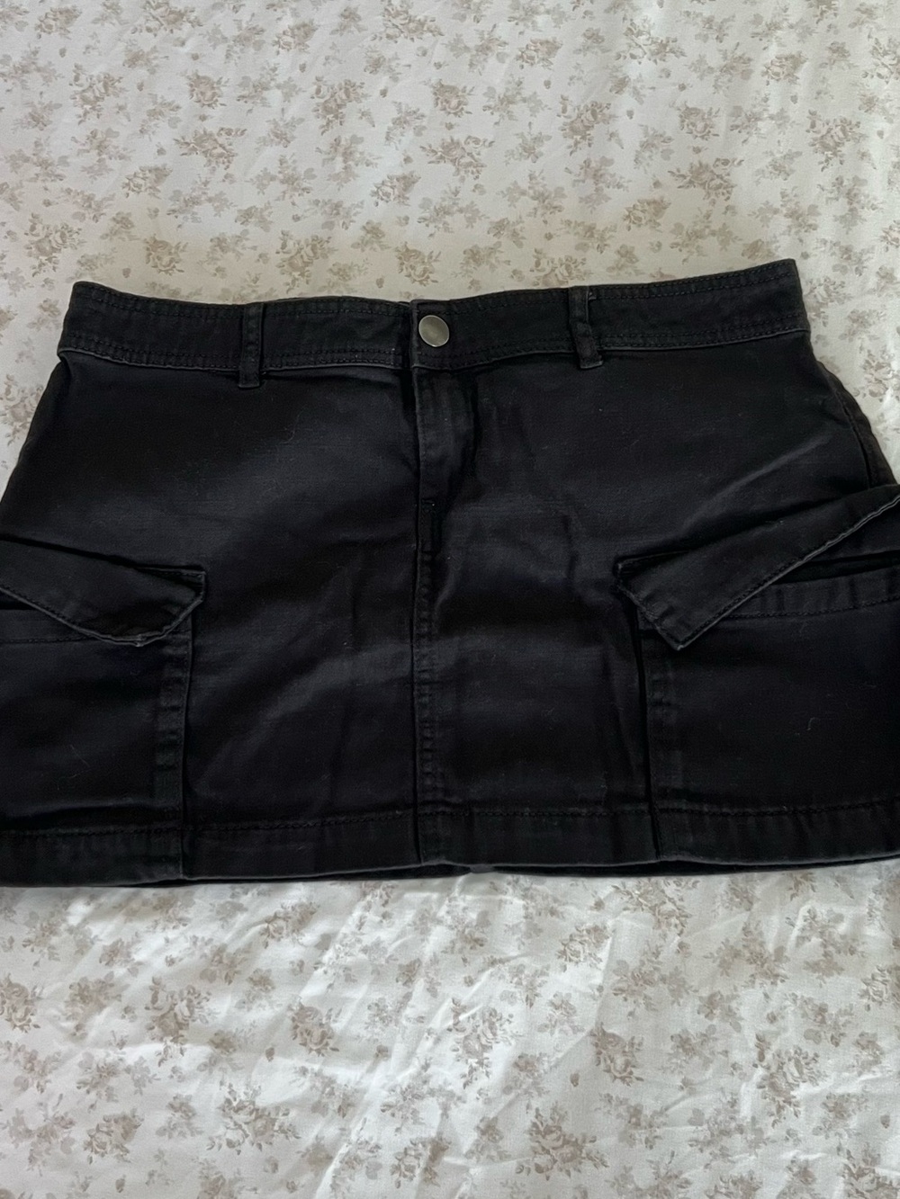 Black Cargo Skirt